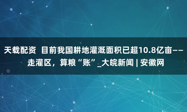 天载配资  目前我国耕地灌溉面积已超10.8亿亩——  走灌区，算粮“账”_大皖新闻 | 安徽网